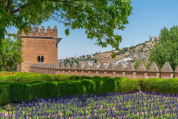 Parque Interior Del Palacio Alhambra Granada España — Foto de Stock