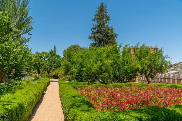 Park Innerhalb Des Alhambra Palastes Granada Spanien — Stockfoto