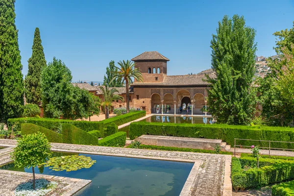 Partal Torre Las Damas Granada Spanya Daki Alhambra Kalesinin Içinde — Stok fotoğraf