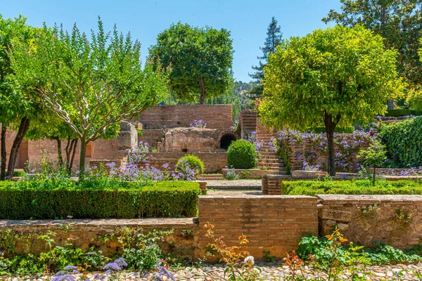 Jardines Del Partal Het Alhambra Paleis Granada Spanje — Stockfoto