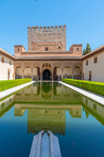 Pátio Los Arrayanes Dentro Palácio Nasrid Alhambra Granada Espanha — Fotografia de Stock