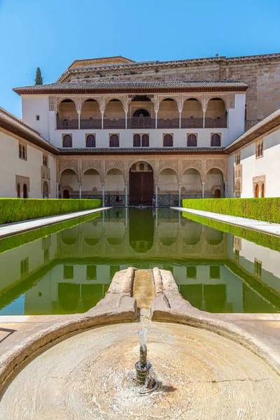 Patio Los Arrayanes Belül Nasrid Palace Alhambra Granada Spanyolország — Stock Fotó