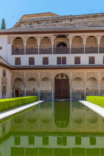 Patio Los Arrayanes All Interno Del Palazzo Nasrid Alhambra Granada — Foto Stock