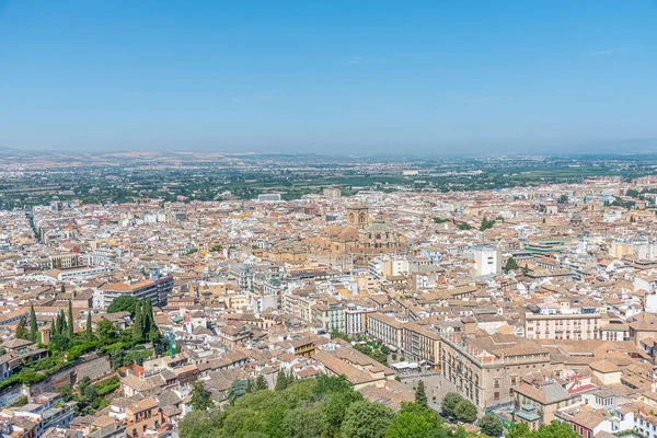 Luchtfoto Van Kathedraal Van Granada Spanje Zomer — Stockfoto