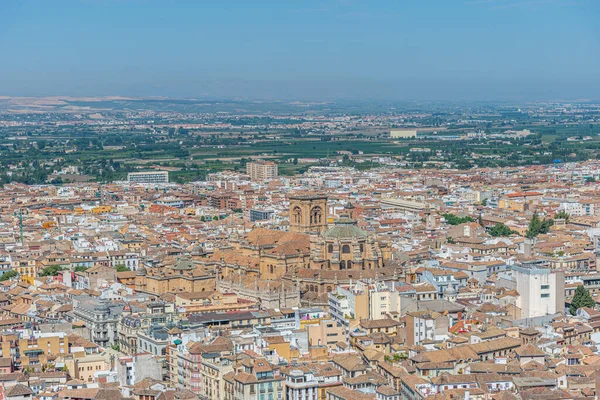Vista Aérea Catedral Granada España Durante Verano — Foto de Stock