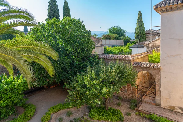 Tuin Bij Palacio Dar Horra Spaanse Stad Granada — Stockfoto