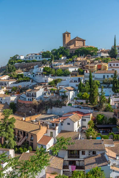 Panorama Del Albaicín Dominado Por Iglesia San Nicolás Granada España — Foto de Stock