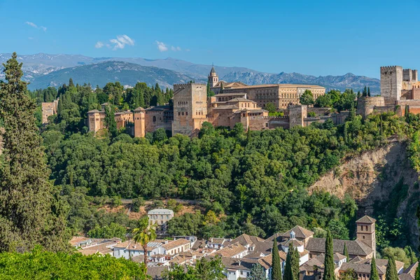 Panorama Alhambra Par Temps Ensoleillé Grenade Espagne — Photo