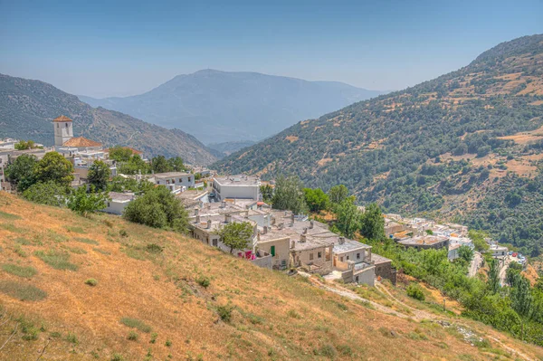 Letecký Pohled Capileira Jednu Bílých Vesnic Las Alpujarras Španělsku — Stock fotografie