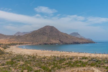 Playa de los Genoveses plajı İspanya 'daki Cabo de gata parkında