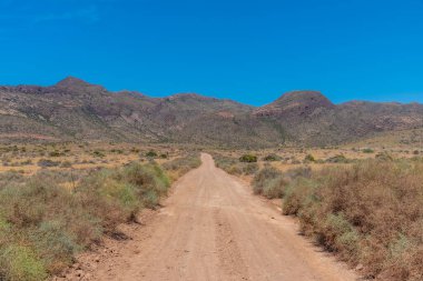 İspanya 'da Cabo de Gata' nın çorak manzarası