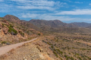 İspanya 'da Cabo de Gata' nın çorak manzarası