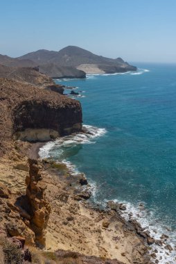 İspanya 'daki Cabo de Gata-Nijar ulusal parkının kıyı şeridi