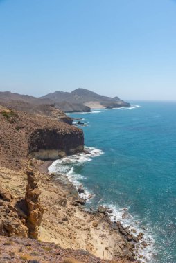 İspanya 'daki Cabo de Gata-Nijar ulusal parkının kıyı şeridi