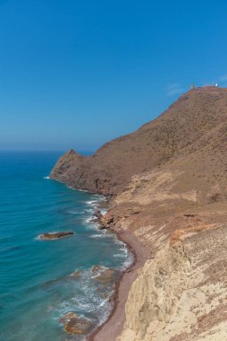 İspanya 'daki Cabo de Gata-Nijar ulusal parkının kıyı şeridi