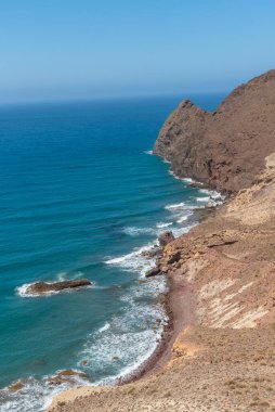 İspanya 'daki Cabo de Gata-Nijar ulusal parkının kıyı şeridi
