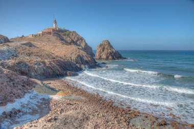İspanya 'daki Cabo de Gata' daki deniz feneri.