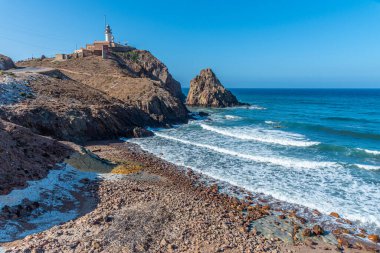 İspanya 'daki Cabo de Gata' daki deniz feneri.