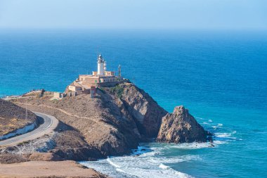 İspanya 'daki Cabo de Gata' daki deniz feneri.
