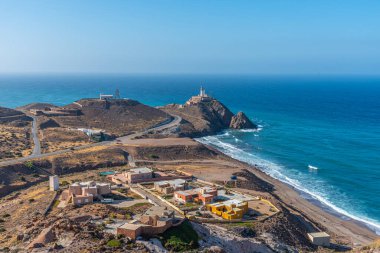 İspanya 'daki Cabo de Gata' daki deniz feneri.