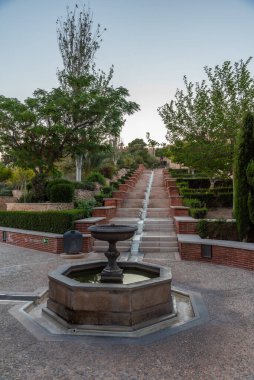 İspanya, Almerya 'daki Alcazaba kalesinin günbatımı manzarası