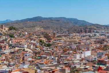 İspanyol kasabası Lorca 'nın havadan görünüşü