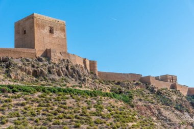 Castle in lorca overlooking the town, Spain clipart