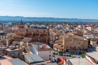 Aerial view of San Patricio Collegiate in Spanish town Lorca clipart