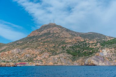 İspanya, Cartagena 'da bir tepede San Julian Kalesi