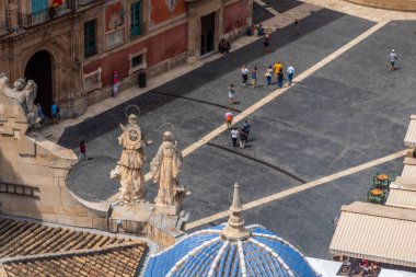 Aerial view of Plaza de Cardenal Belluga in Murcia, Spain clipart