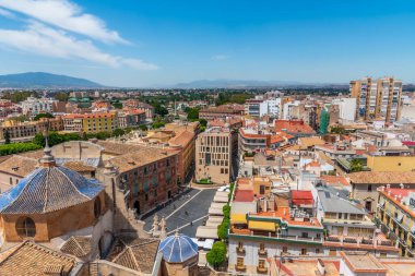 İspanya, Murcia 'daki Plaza de Cardenal Belluga' nın hava manzarası