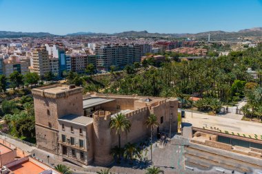 İspanya, Elche 'deki Altamira Sarayı' nın havadan görünüşü