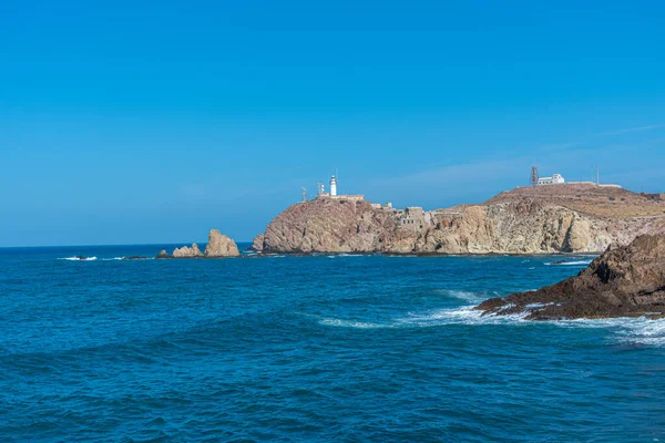 Spanya Daki Cabo Gata Bir Deniz Feneri Manzarası — Stok fotoğraf