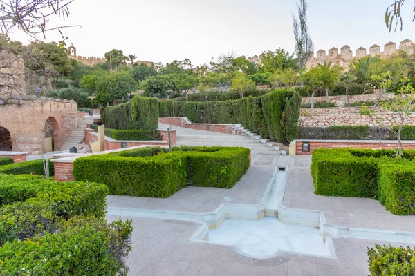 Vista Sol Los Jardines Fortaleza Alcazaba Almería España — Foto de Stock