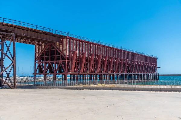 Historisk Järnväg För Transport Mineraler Lastfartyg Almería Spanien — Stockfoto