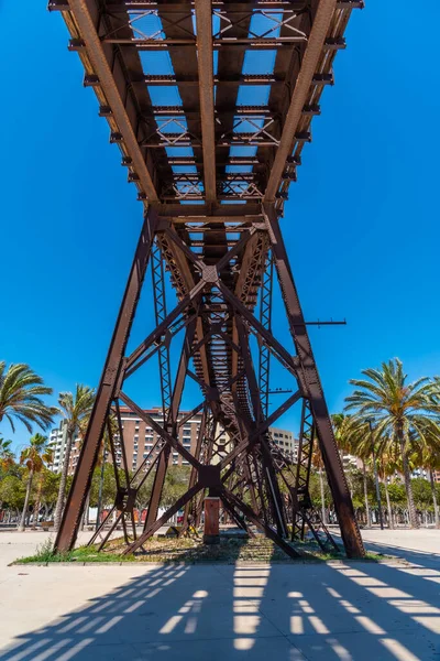 Historische Spoorweg Voor Het Vervoer Van Mineralen Vrachtschepen Almeria Spanje — Stockfoto