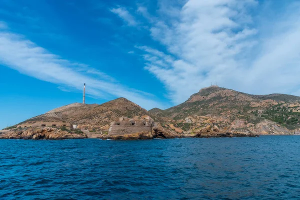 Militaire Batterij Die Toegang Tot Haven Van Cartagena Spanje Beschermt — Stockfoto