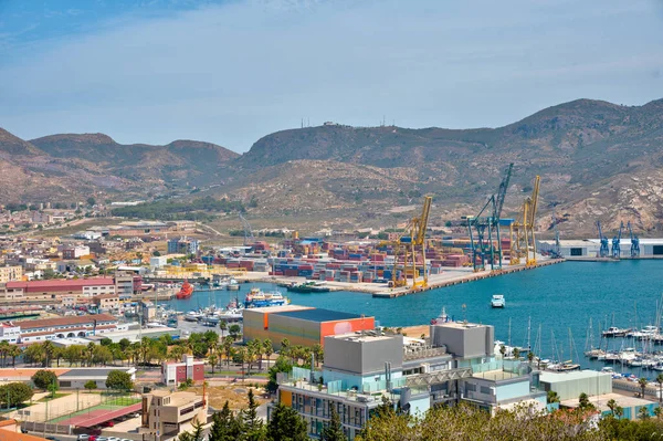 Vista Aérea Del Puerto Cartagena España — Foto de Stock