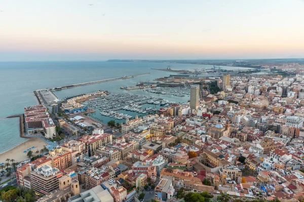 Sunset View Spanish City Port Alicante — Stock Photo, Image
