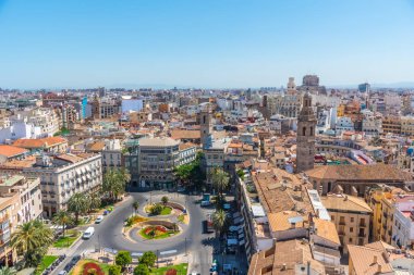 Valencia, İspanya 'daki Plaza de la Reina' nın hava manzarası