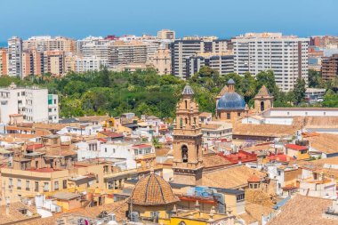 Valencia, İspanya 'daki rastgele kiliselerin hava görüntüsü