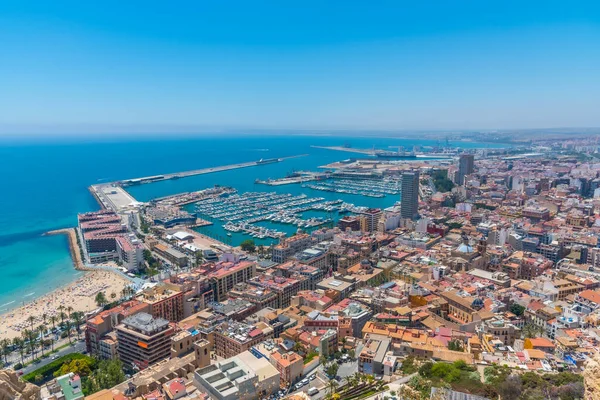 Spanyol Şehri Alicante Limanının Havadan Görüntüsü — Stok fotoğraf