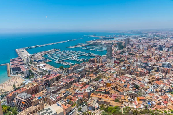 Spanyol Şehri Alicante Limanının Havadan Görüntüsü — Stok fotoğraf