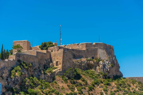 Castle Santa Barbara Kilátással Város Alicante Spanyolországban — Stock Fotó