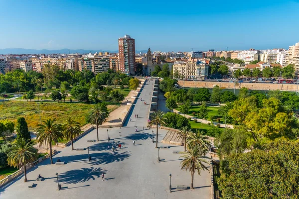 Vista Aérea Del Puente Serranos Valencia España — Foto de Stock