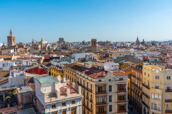 Vista Aérea Valência Com Catedral Palau Generalitat Espanha — Fotografia de Stock