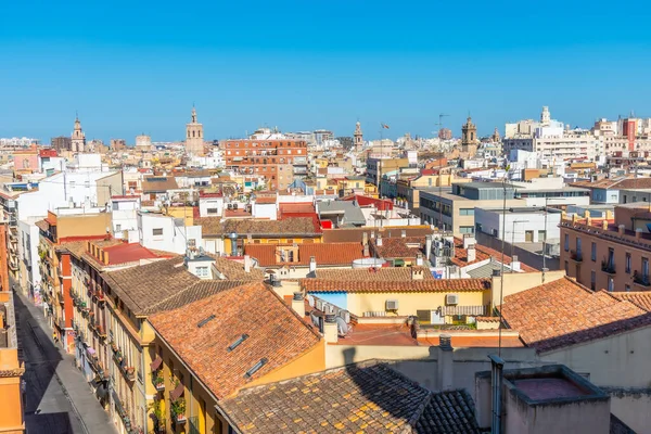 Centro Cidade Valência Visto Torres Quart Espanha — Fotografia de Stock