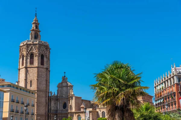 Cattedrale Valencia Vista Plaza Reina Spagna — Foto Stock