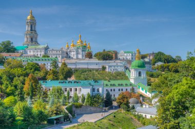 Kiev, Ukrayna 'daki Kiev Pechersk Lavra' nın manzarası