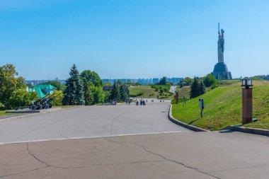 Ukrayna, Kiev 'deki Anavatan Anıtı manzarası